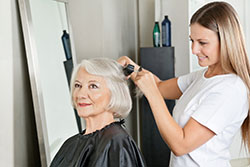 Woman at hair salon