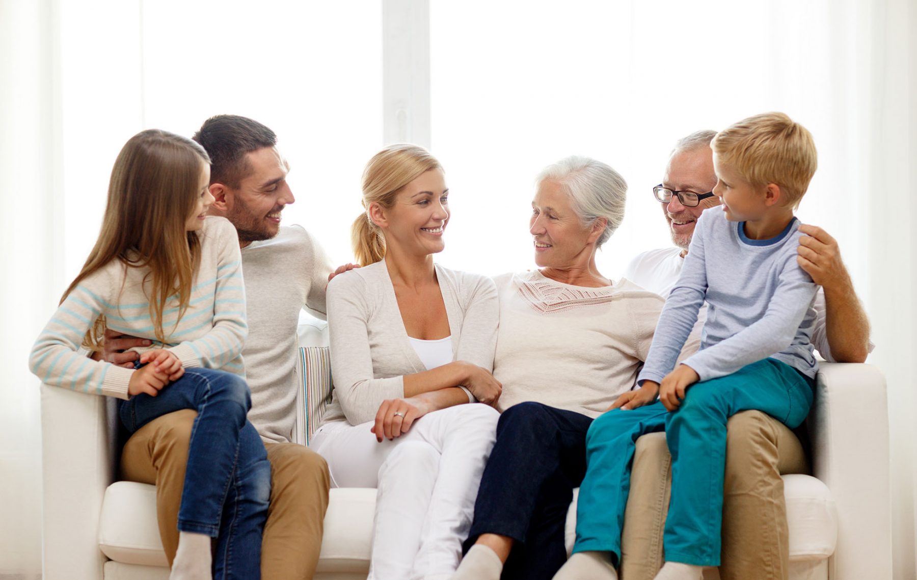 assisted living family on couch